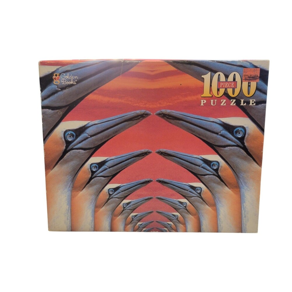 New Sealed Golden Books 1000 Piece Puzzle 1998 Gannet Birds Sunset